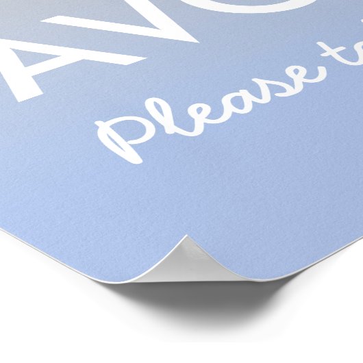 Baby shower voor Poster Ombre Blue Silver (Hoek)