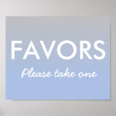 Baby shower voor Poster Ombre Blue Silver (Voorkant)