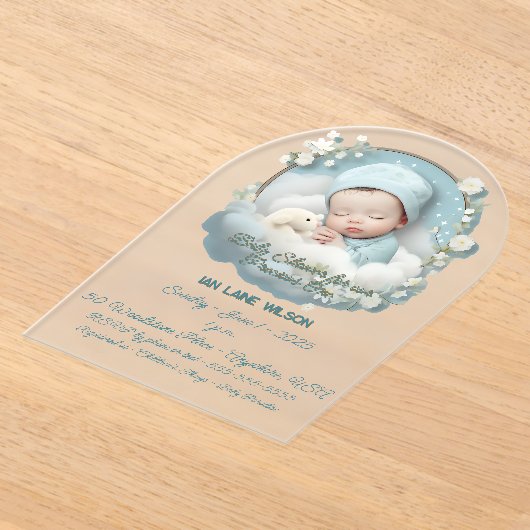 Baby shower voor Precious Baby Boy Acryl Uitnodigingen (Laagn)