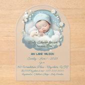 Baby shower voor Precious Baby Boy Acryl Uitnodigingen (Voorkant)