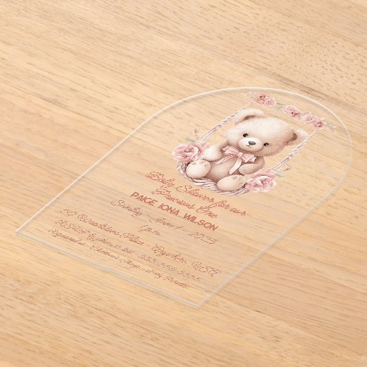 Baby shower voor Precious Baby Girl Acryl Uitnodigingen (Laagn)