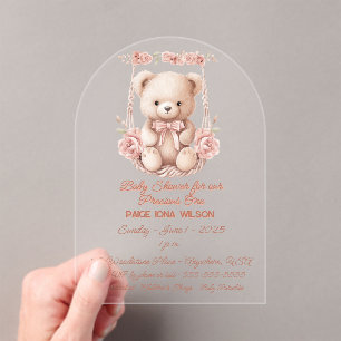 Baby shower voor Precious Baby Girl Acryl Uitnodigingen