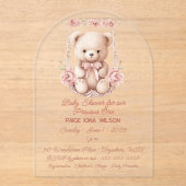 Baby shower voor Precious Baby Girl Acryl Uitnodigingen (Voorkant)