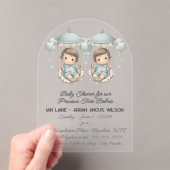 Baby shower voor Precious Twin Boy Babies Acryl Uitnodigingen (Insitu (Draagbaar))