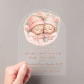 Baby shower voor Precious Twin Girl Babies Acryl Uitnodigingen (Insitu (Draagbaar))