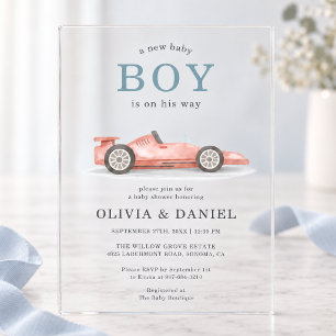 Baby Shower voor raceauto koppels Acryl Uitnodigingen