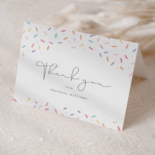 Baby shower voor regenboog bedankkaart