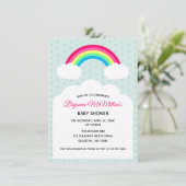 Baby shower voor regenboog en wolken kaart (Staand voorkant)