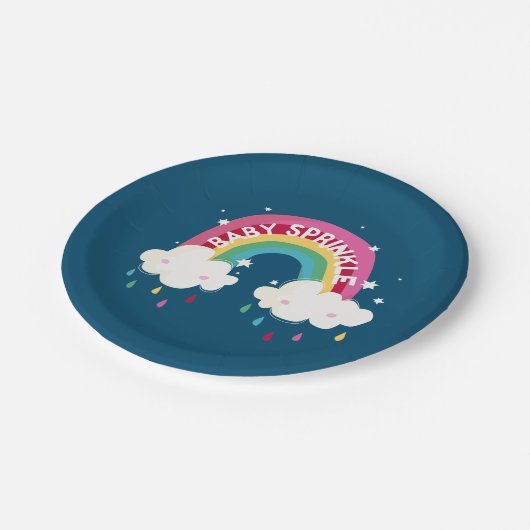 Baby shower voor regenboog papieren bordje (Gekanteld)