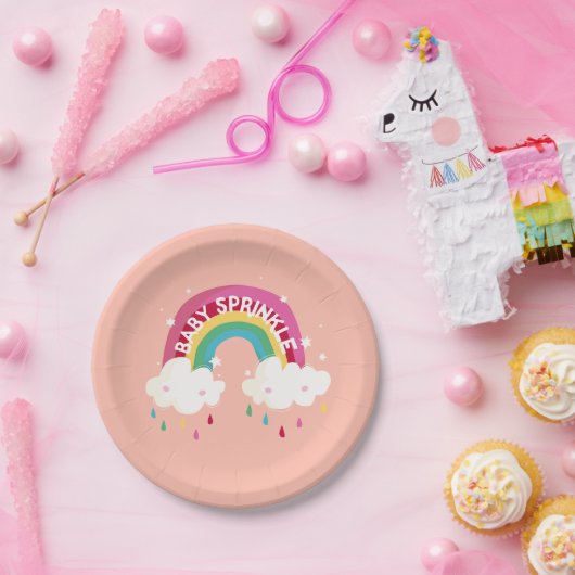 Baby shower voor regenboog papieren bordje (Feest)