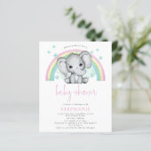 Baby shower voor regenboogroze regenboog uitnodige (Staand voorkant)