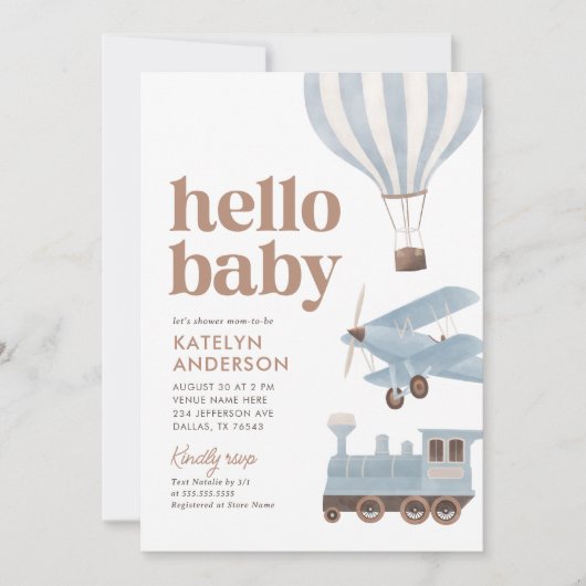 Baby shower voor reisvervoer kaart (Voorkant)