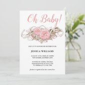 Baby shower voor roze clusterdecoratie kaart (Staand voorkant)