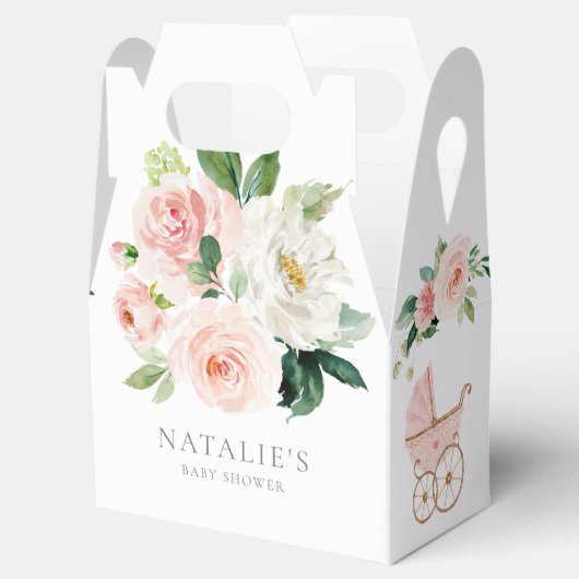 Baby shower voor roze Floral Girl Bedankdoosjes (Geopend)