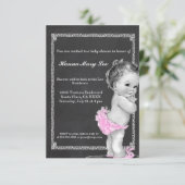  Baby shower voor roze karton Kaart (Staand voorkant)