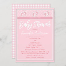 Baby shower voor roze meisjesvoetafdruk