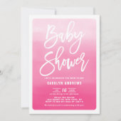 Baby shower voor roze ombre Modern Kaart (Voorkant)