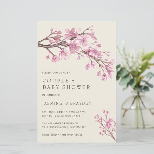 Baby shower voor roze paren (Staand voorkant)