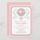 Baby shower voor roze vos kaart (Voorkant / Achterkant)