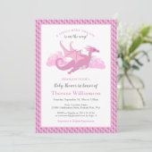 Baby shower voor roze whisky dragon kaart (Staand voorkant)