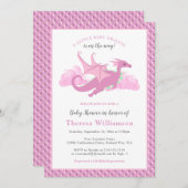 Baby shower voor roze whisky dragon kaart (Voorkant / Achterkant)