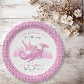 Baby shower voor roze whisky dragon papieren bordje
