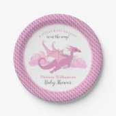 Baby shower voor roze whisky dragon papieren bordje (Voorkant)