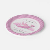 Baby shower voor roze whisky dragon papieren bordje (Gekanteld)