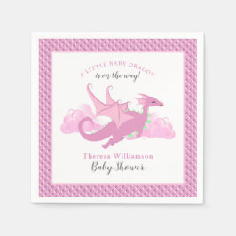 Baby shower voor roze whisky dragon servet