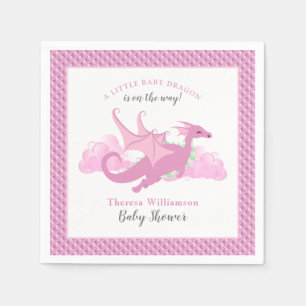 Baby shower voor roze whisky dragon servet