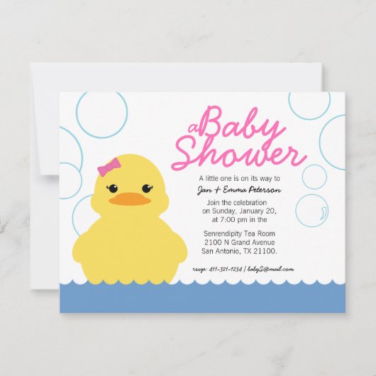 baby shower voor rubberducky kaart (Voorkant)