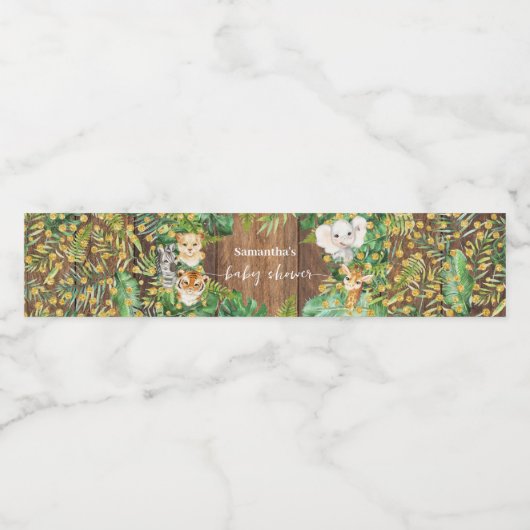 Baby shower voor rustieke safari's waterfles etiket (Enkel label)