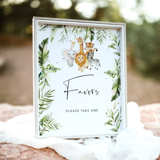 Baby shower voor Safari-dieren Poster