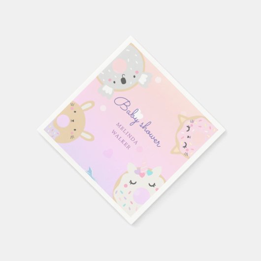 baby shower voor schattige dierenkoppen servet (Hoek)