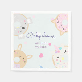 baby shower voor schattige dierenkoppen servet