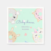 baby shower voor schattige dierenkoppen servet (Voorkant)