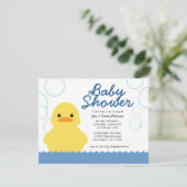 baby shower voor schattige rubbereend kaart (Staand voorkant)