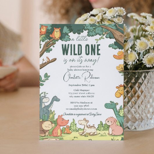 baby shower voor Schattigee bosdieren Kaart