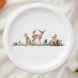 Baby shower voor Schattigee bosdieren Papieren Bordje<br><div class="desc">Introductie van onze eenvoudige remedie bos bosdieren baby shower papier borden, ideaal voor een leuke en grillige feest! Met een waterverf bos verhaal thema met schattige wezens zoals een vos, konijn, beer en herten, het is geweldig voor een genderneutraal douchen. Dit op bohemien geïnspireerde ontwerp zet een zoete en eenvoudige...</div>