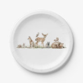 Baby shower voor Schattigee bosdieren Papieren Bordje (Voorkant)