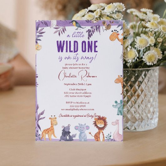 baby shower voor Schattigee Oerwouden Kaart