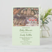 Baby shower voor Schattigee paddenstoelenbossen Kaart (Staand voorkant)