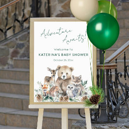 Baby shower voor Schattigee rustieke bosdieren Poster