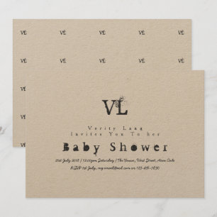 baby shower voor schrijfmachines nodigt Kraft Ink Kaart