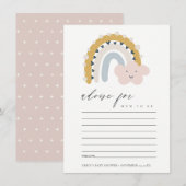 BABY SHOWER VOOR SNELLE BLUSH BLUE CLOUD RAINBOW A INFORMATIEKAARTJE (Voorkant / Achterkant)