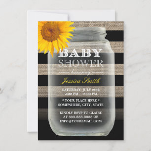 Baby shower voor soonzonnebloemen: Jar & Stripes Kaart