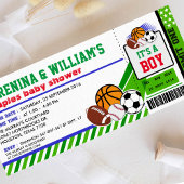 Baby shower voor sportkaartenbonnen kaart