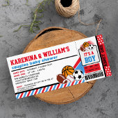 Baby shower voor sportkaartenbonnen kaart