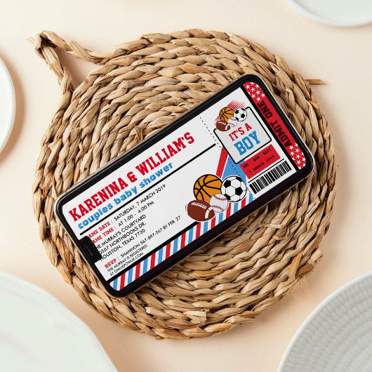 Baby shower voor sportkaartenbonnen kaart