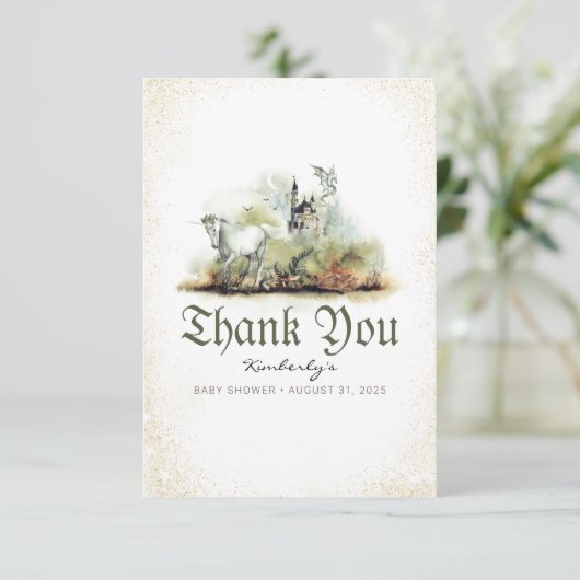 Baby shower voor sprookje bedankkaart (Staand voorkant)
